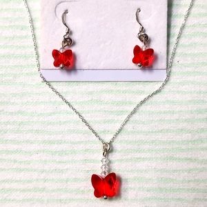 Crystal Butterfly Necklace "Set"!